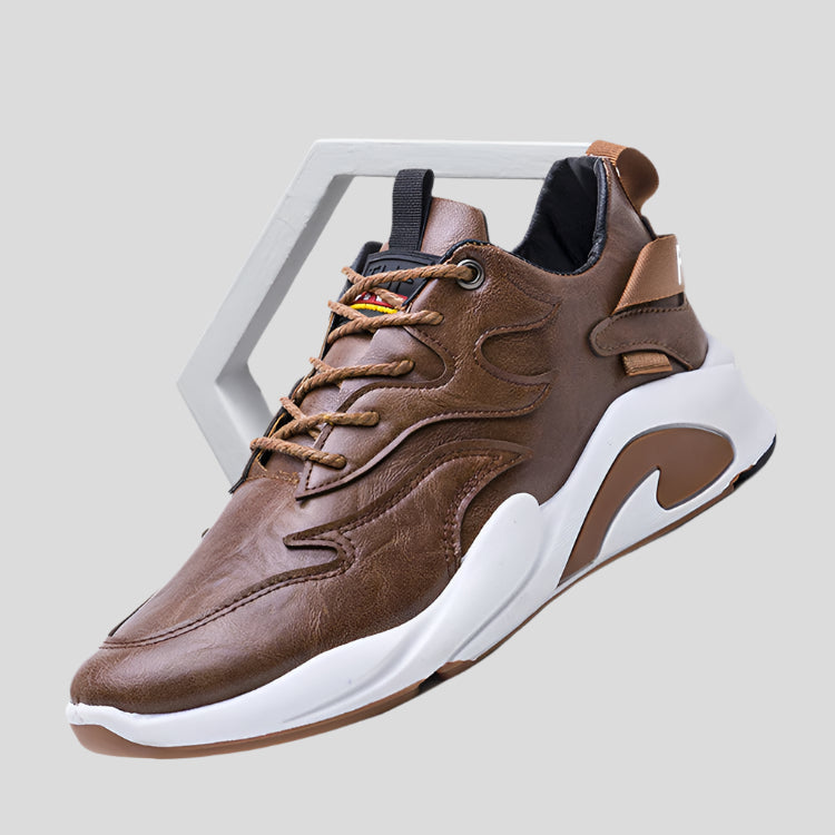 Celonox Brown Leather-Effect Urban Runners